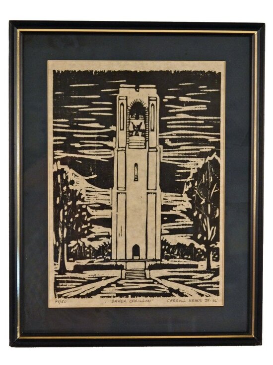 Carroll Khene Jr. Other - Carroll Kehne Jr 1966 Baker Carillon Signed Woodcut Print 24/50 Framed